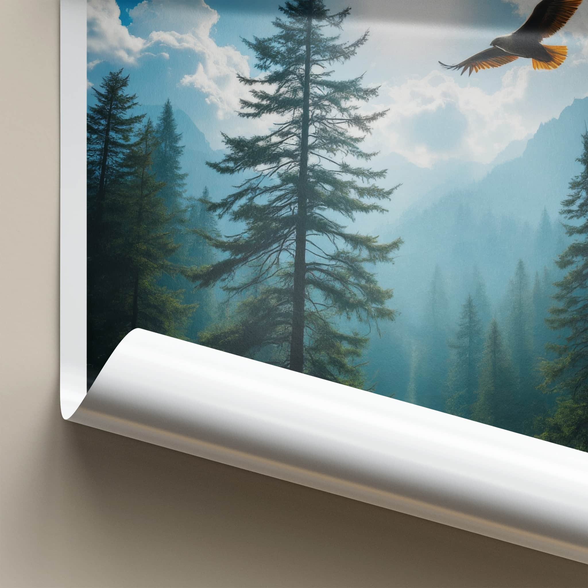 Alerce Andino Poster - Chile Travel Art - Soaring Eagle Sky Home Decor