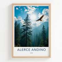 Alerce Andino Poster - Chile Travel Art - Soaring Eagle Sky Home Decor