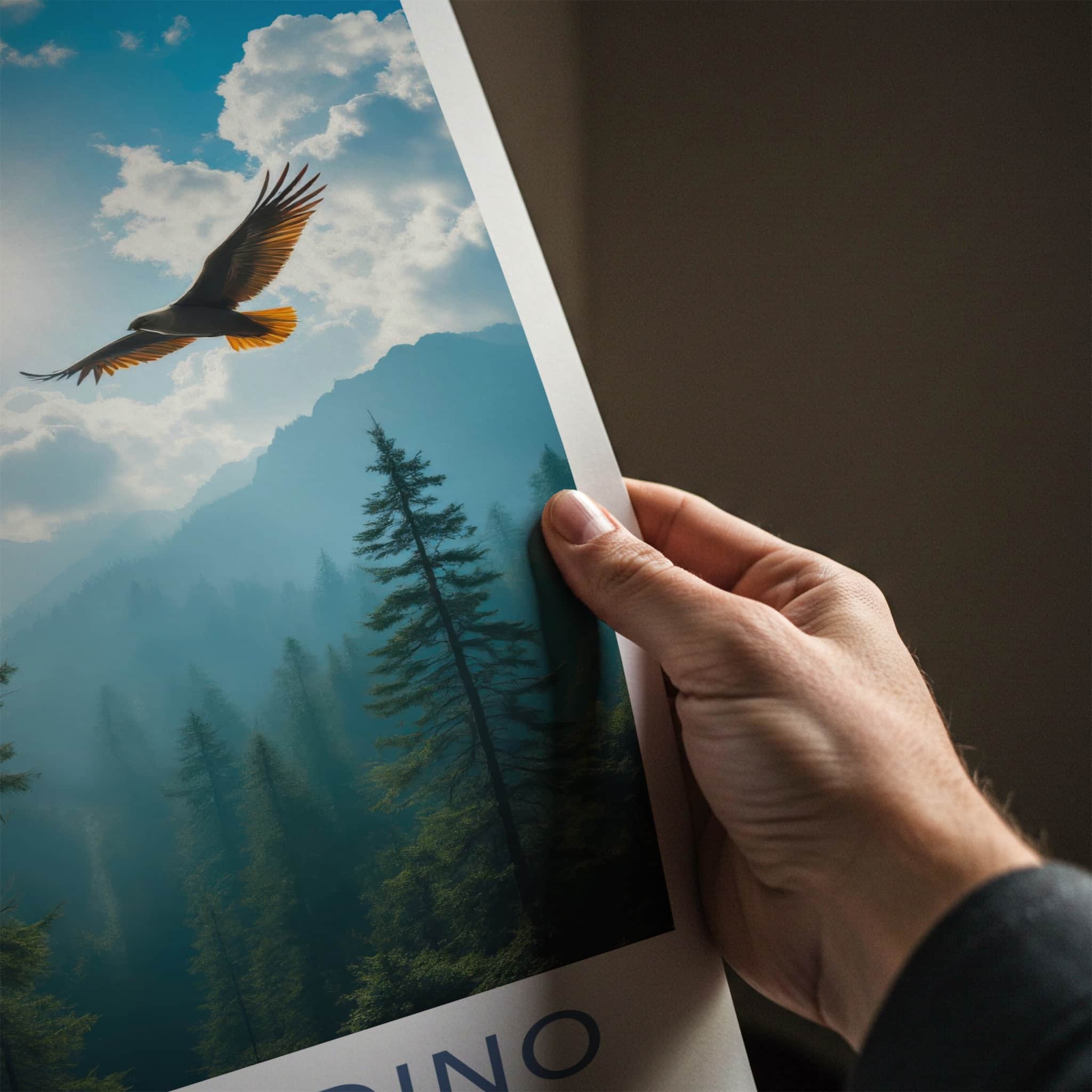 Alerce Andino Poster - Chile Travel Art - Soaring Eagle Sky Home Decor