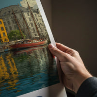 Alesund Poster - Norway Wall Art - Colorful Buildings Harbor Gift