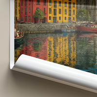 Alesund Poster - Norway Wall Art - Colorful Buildings Harbor Gift