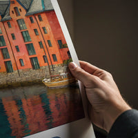Alesund Poster - Norway Wall Art - Colorful Waterfront Homes Gallery Art