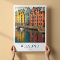 Alesund Poster - Norway Wall Art - Colorful Waterfront Homes Gallery Art