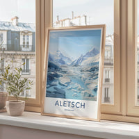 Aletsch Poster - Switzerland Art Print - Frozen Alpine Vista Home Decor
