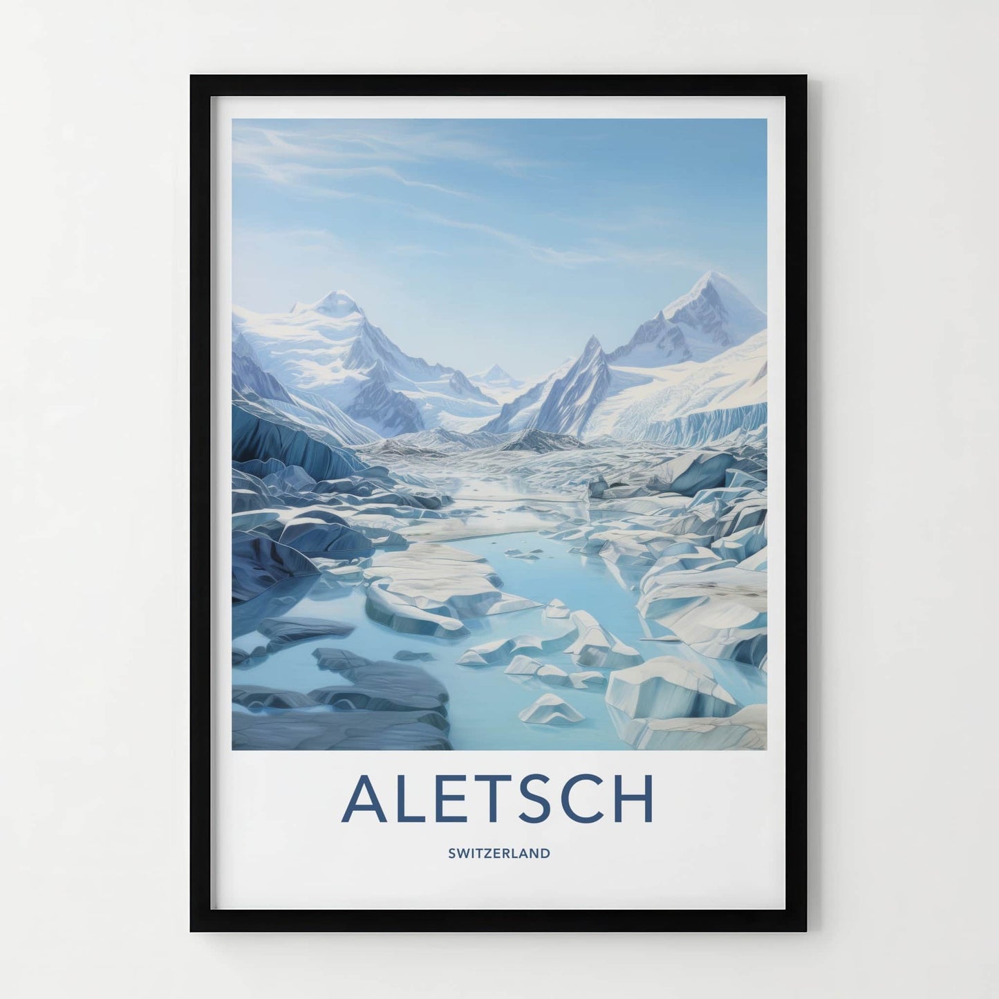 Aletsch Poster - Switzerland Art Print - Frozen Alpine Vista Home Decor