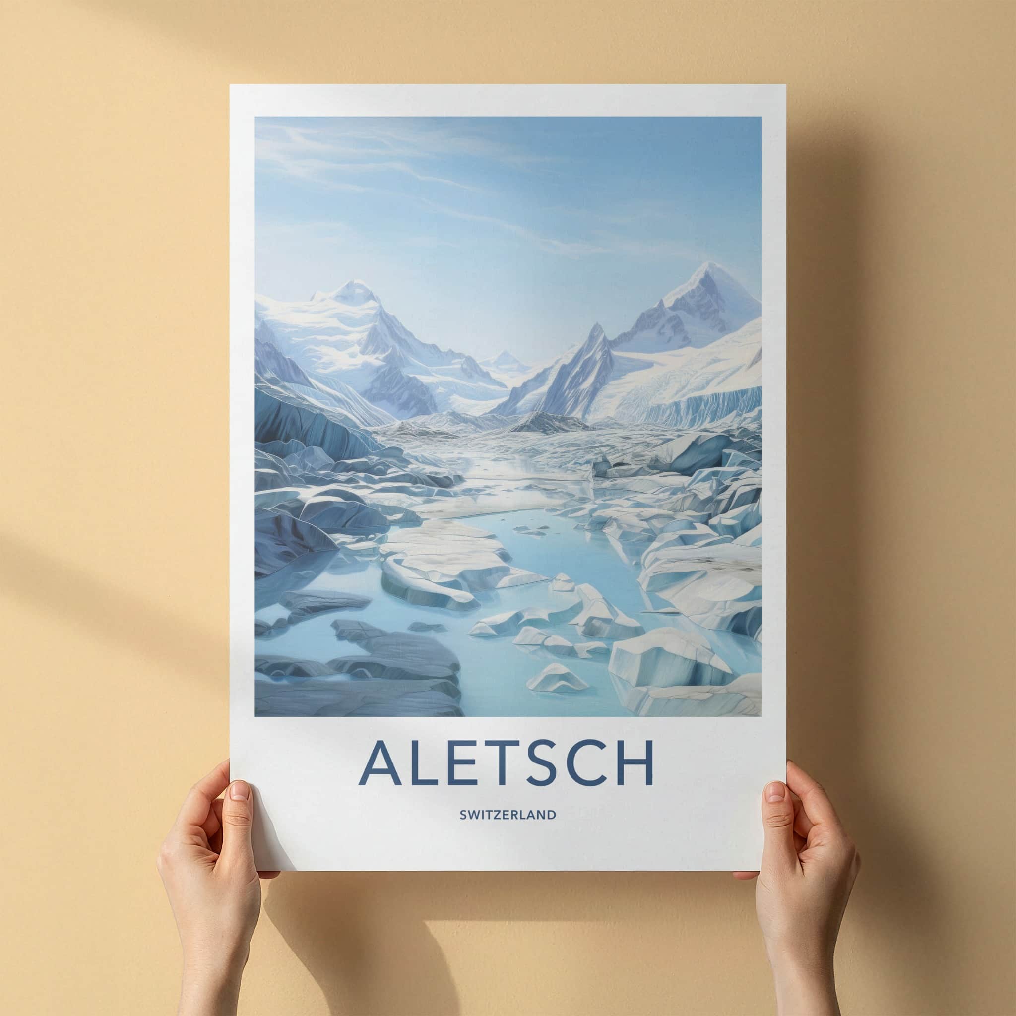 Aletsch Poster - Switzerland Art Print - Frozen Alpine Vista Home Decor