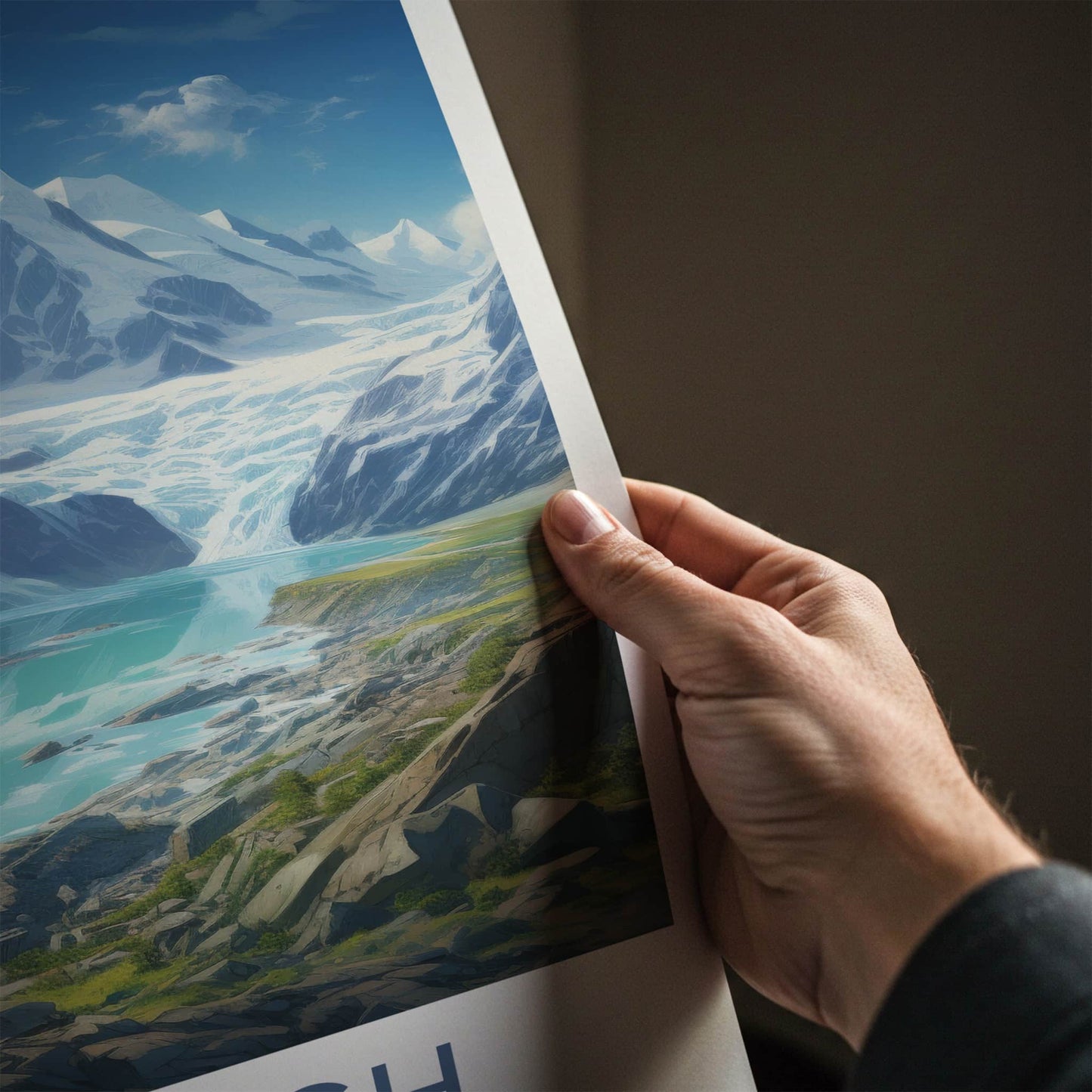 Aletsch Poster - Switzerland Travel Art - Majestic Glacier Lake Home Decor