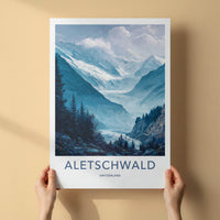 Aletschwald Poster - Switzerland Scenic Art - Glacier Valley Home Decor
