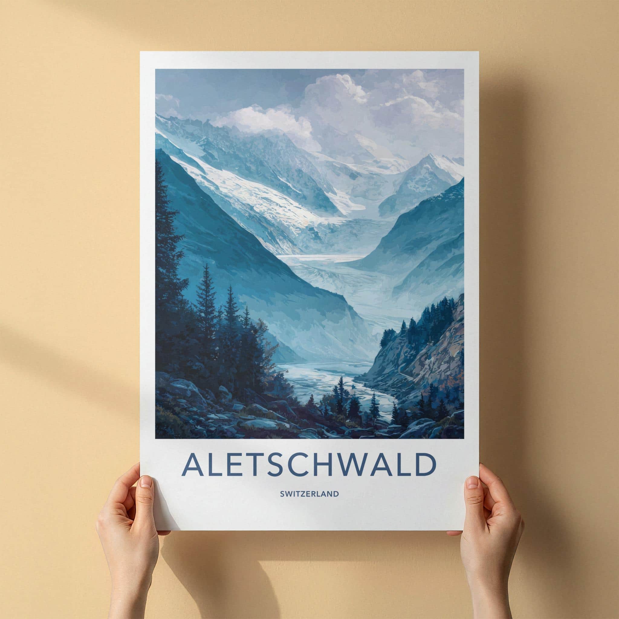 Aletschwald Poster - Switzerland Scenic Art - Glacier Valley Home Decor