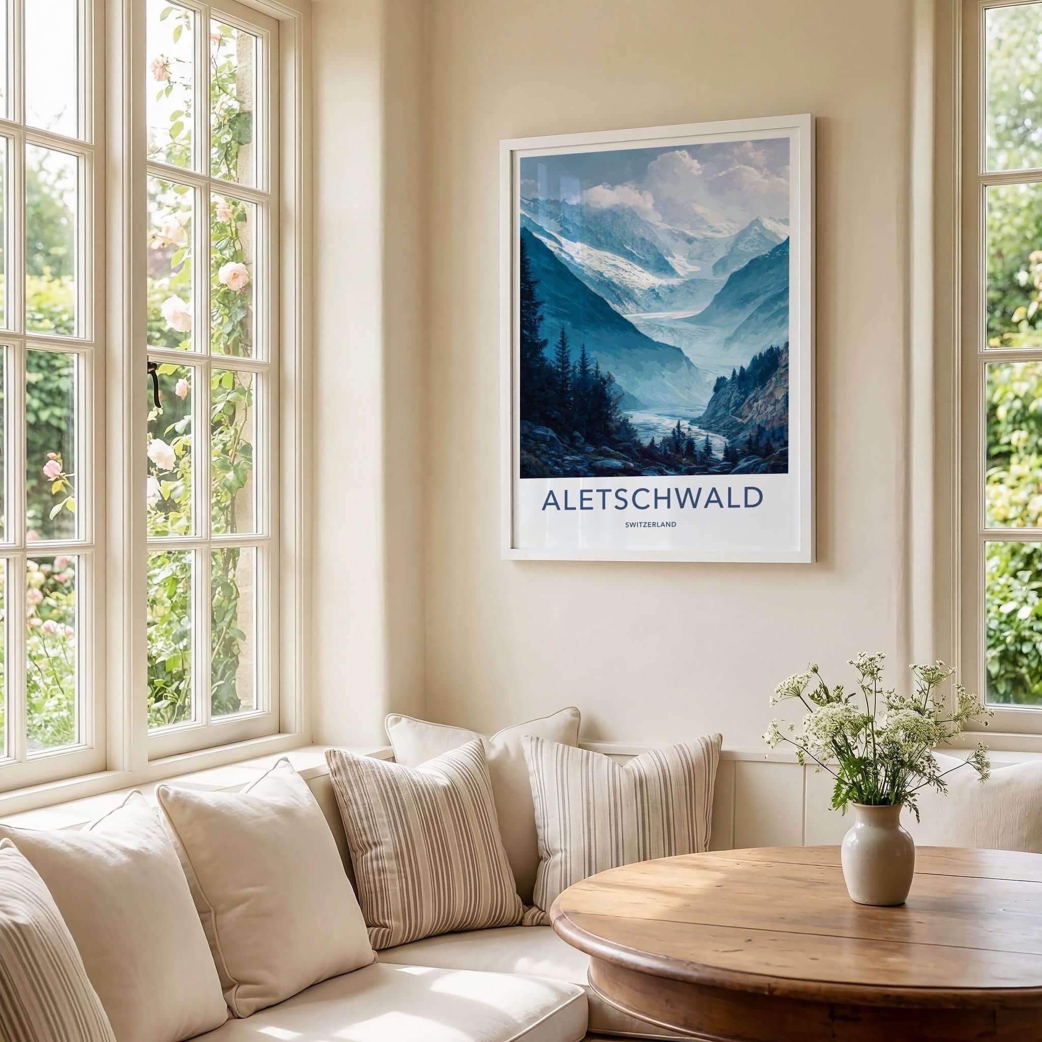 Aletschwald Poster - Switzerland Scenic Art - Glacier Valley Home Decor