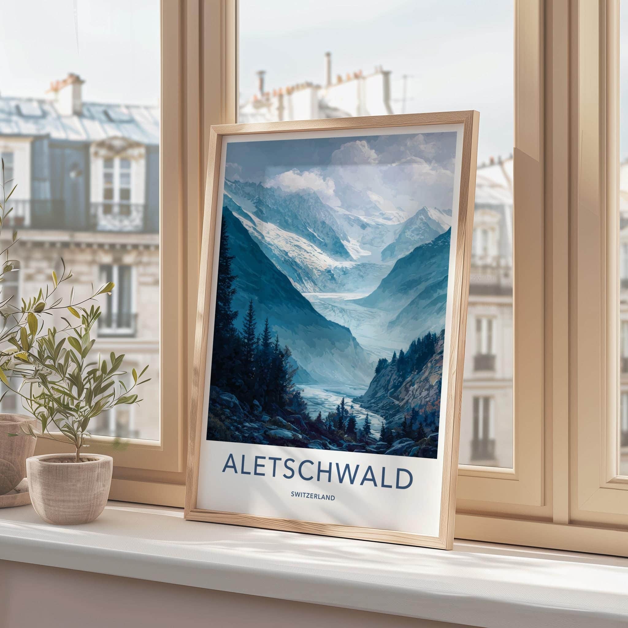 Aletschwald Poster - Switzerland Scenic Art - Glacier Valley Home Decor