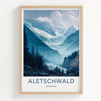 Aletschwald Poster - Switzerland Scenic Art - Glacier Valley Home Decor