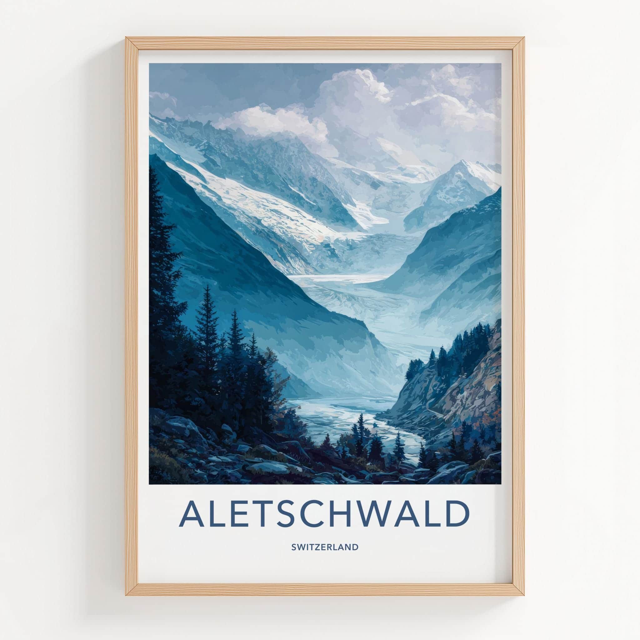 Aletschwald Poster - Switzerland Scenic Art - Glacier Valley Home Decor