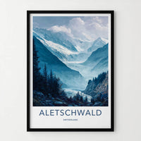 Aletschwald Poster - Switzerland Scenic Art - Glacier Valley Home Decor