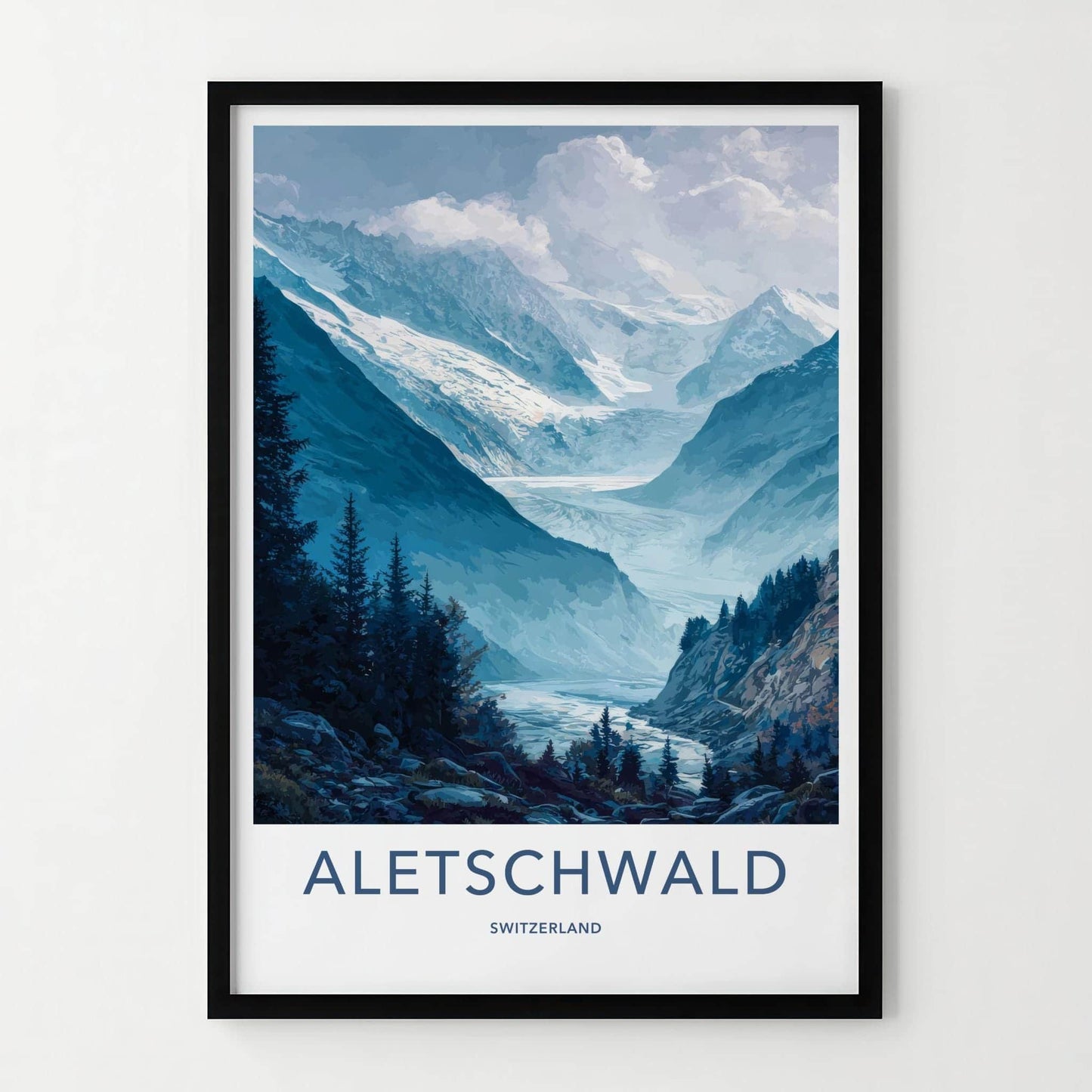 Aletschwald Poster - Switzerland Scenic Art - Glacier Valley Home Decor