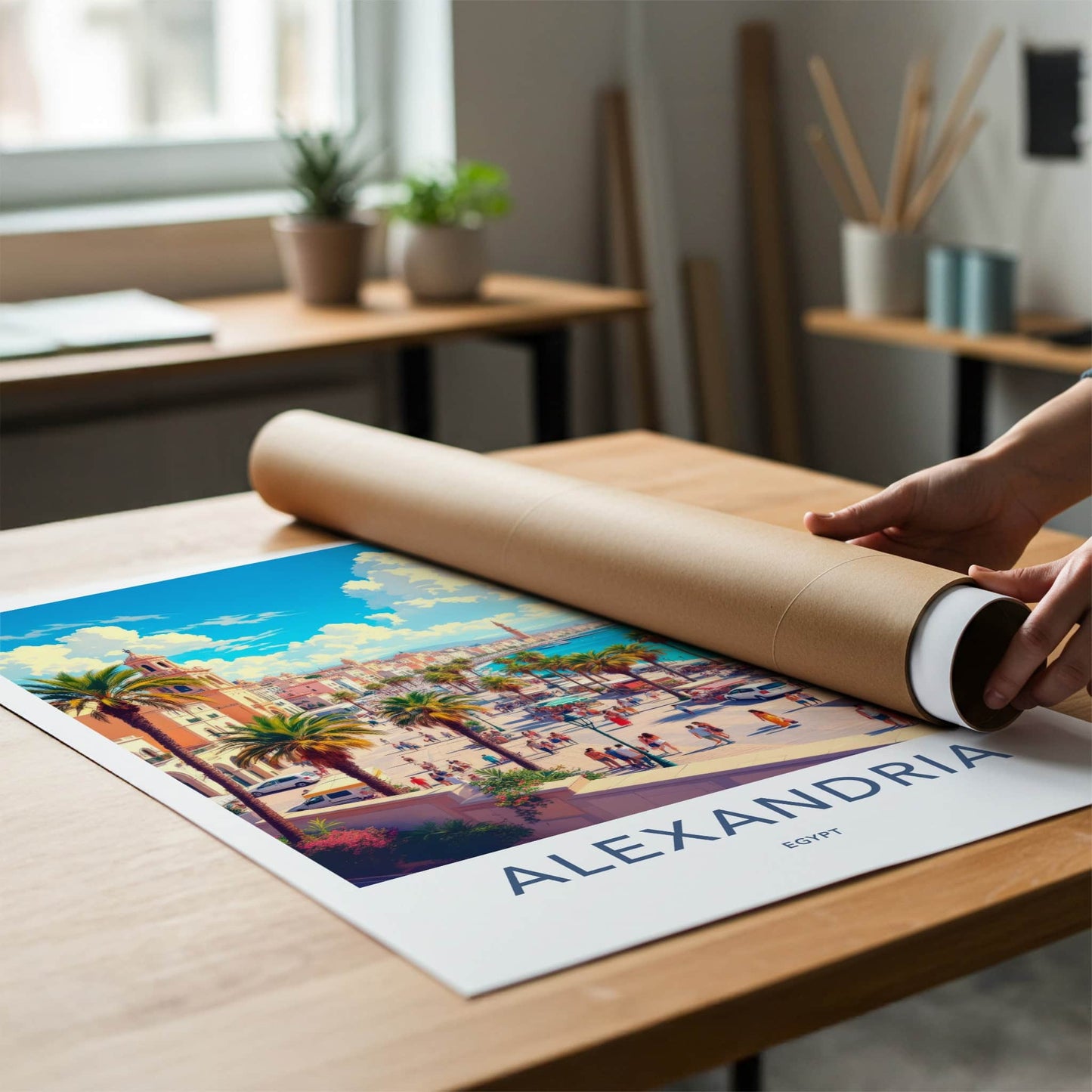 Alexandria Poster - Egypt Framed Print - Vibrant Coastal City Home Decor