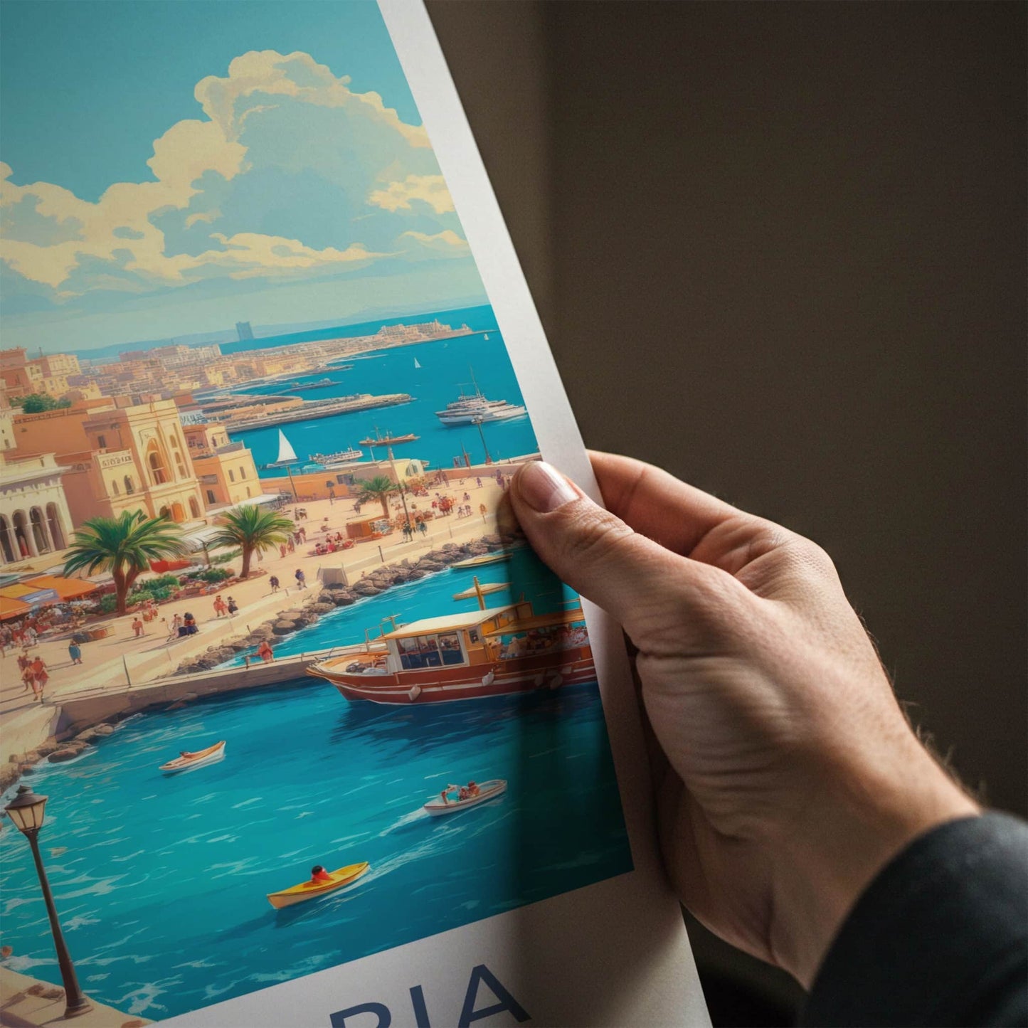 Alexandria Poster - Egypt Travel Art - Vibrant Coastal City Home Decor