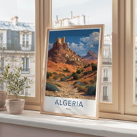 Algeria Poster - Africa Travel Art - Desert Fortress Village Home Decor