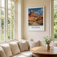 Algeria Poster - Africa Travel Art - Desert Fortress Village Home Decor