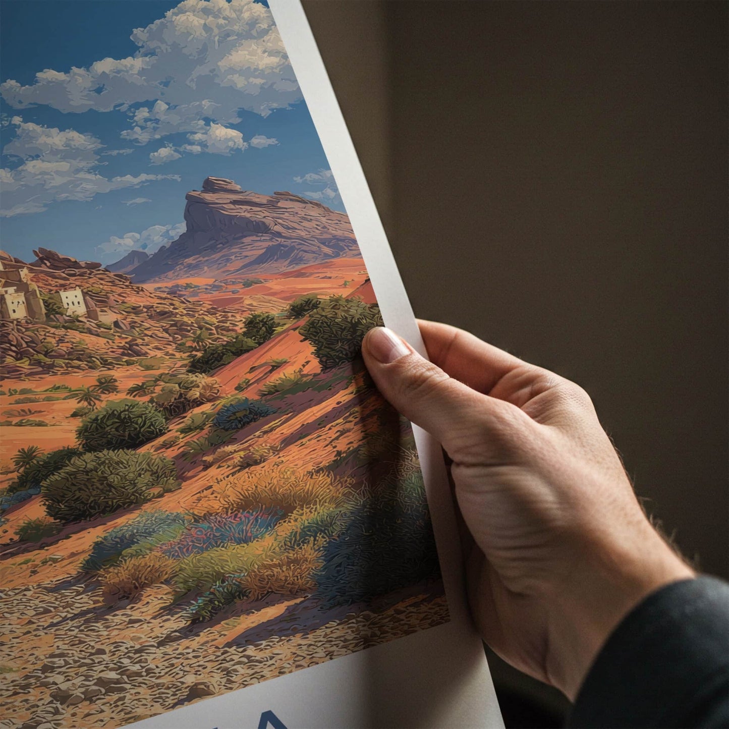 Algeria Poster - Africa Travel Art - Desert Fortress Village Home Decor