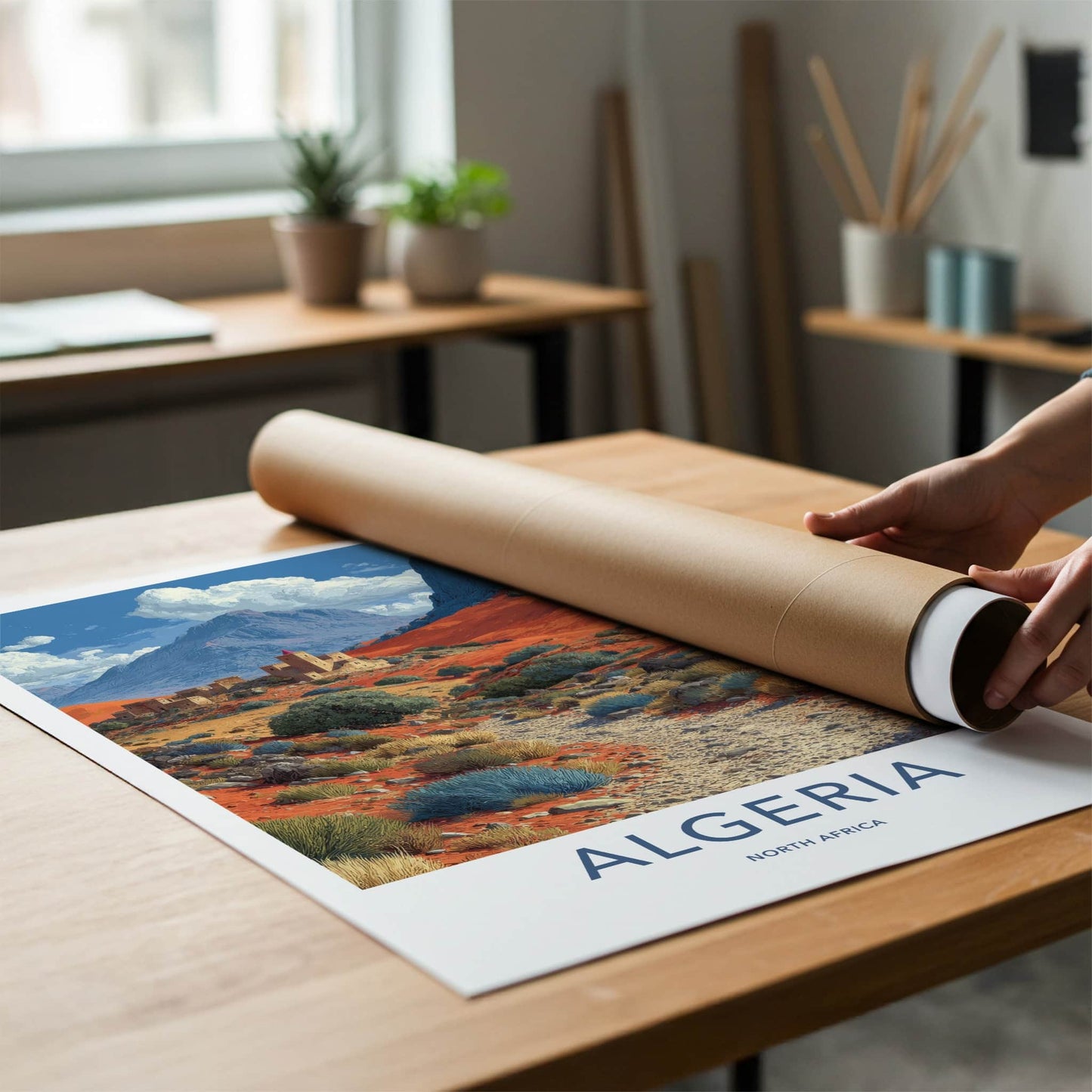 Algeria Poster - Africa Travel Art - Desert Mountain Village Home Decor