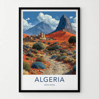 Algeria Poster - Africa Travel Art - Desert Mountain Village Home Decor