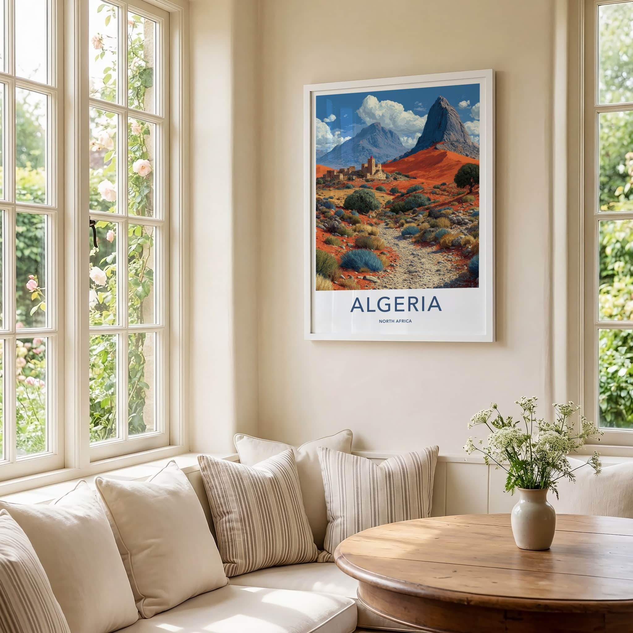 Algeria Poster - Africa Travel Art - Desert Mountain Village Home Decor
