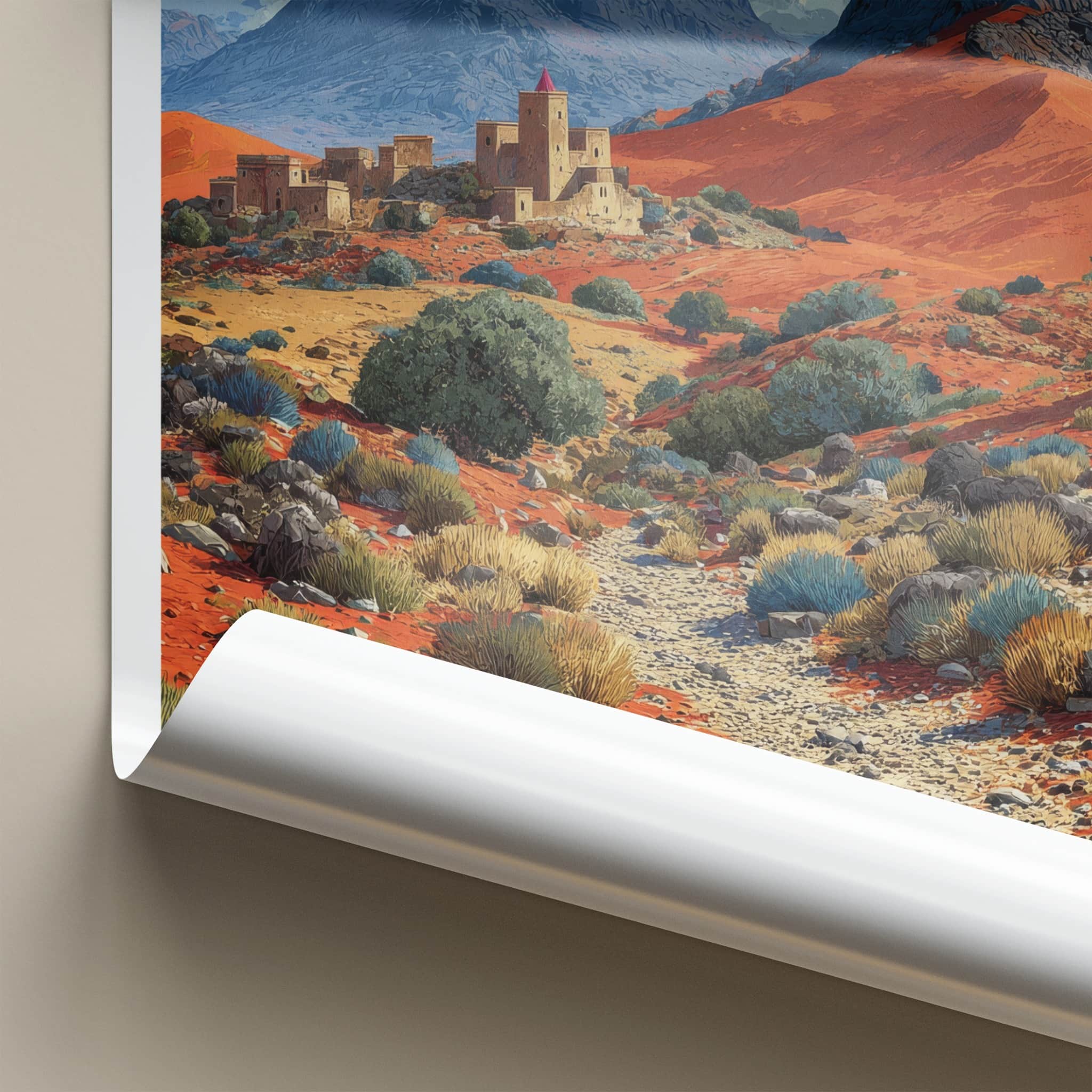 Algeria Poster - Africa Travel Art - Desert Mountain Village Home Decor
