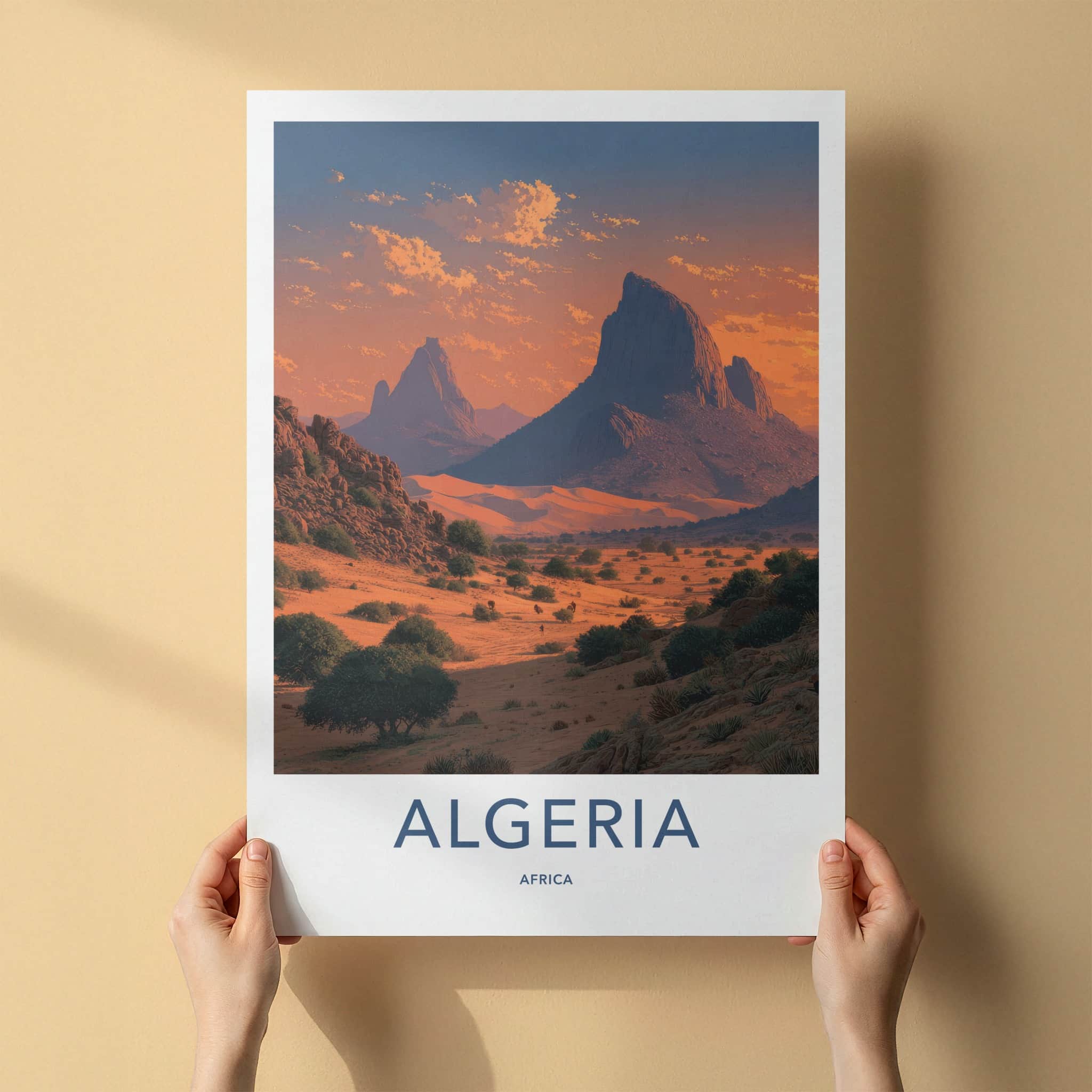 Algeria Poster - Africa Travel Art - Desert Mountain Vista Home Decor