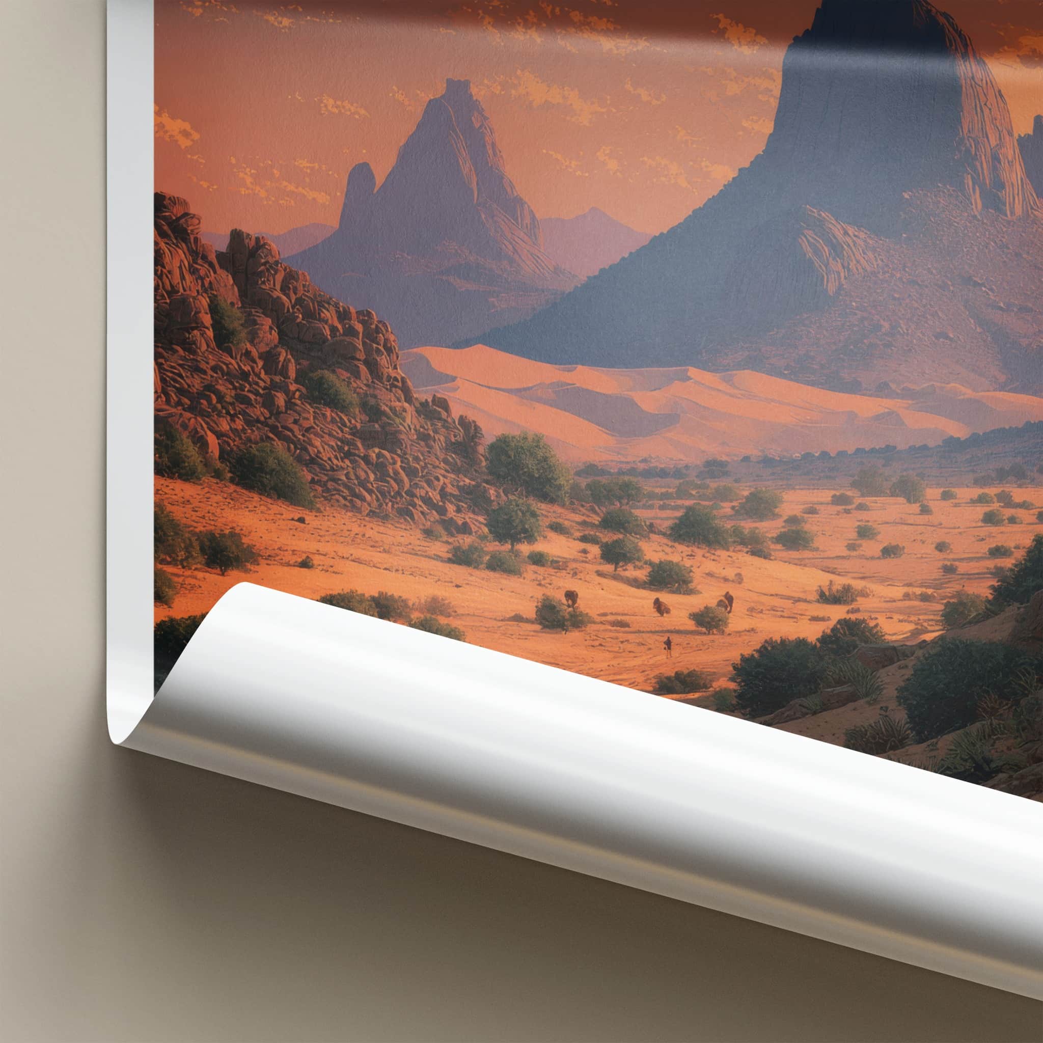 Algeria Poster - Africa Travel Art - Desert Mountain Vista Home Decor