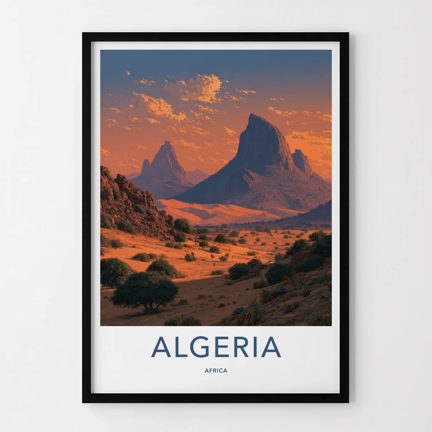 Algeria Poster - Africa Travel Art - Desert Mountain Vista Home Decor