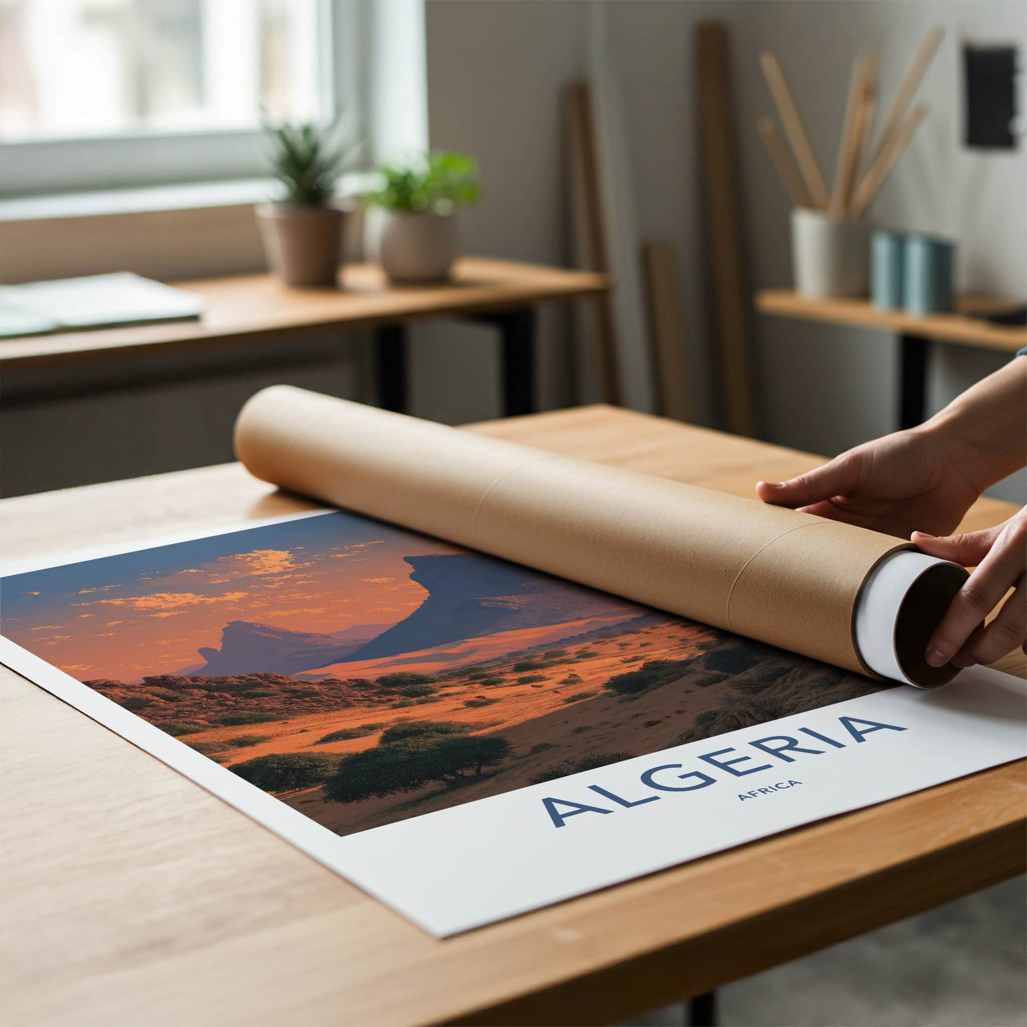 Algeria Poster - Africa Travel Art - Desert Mountain Vista Home Decor
