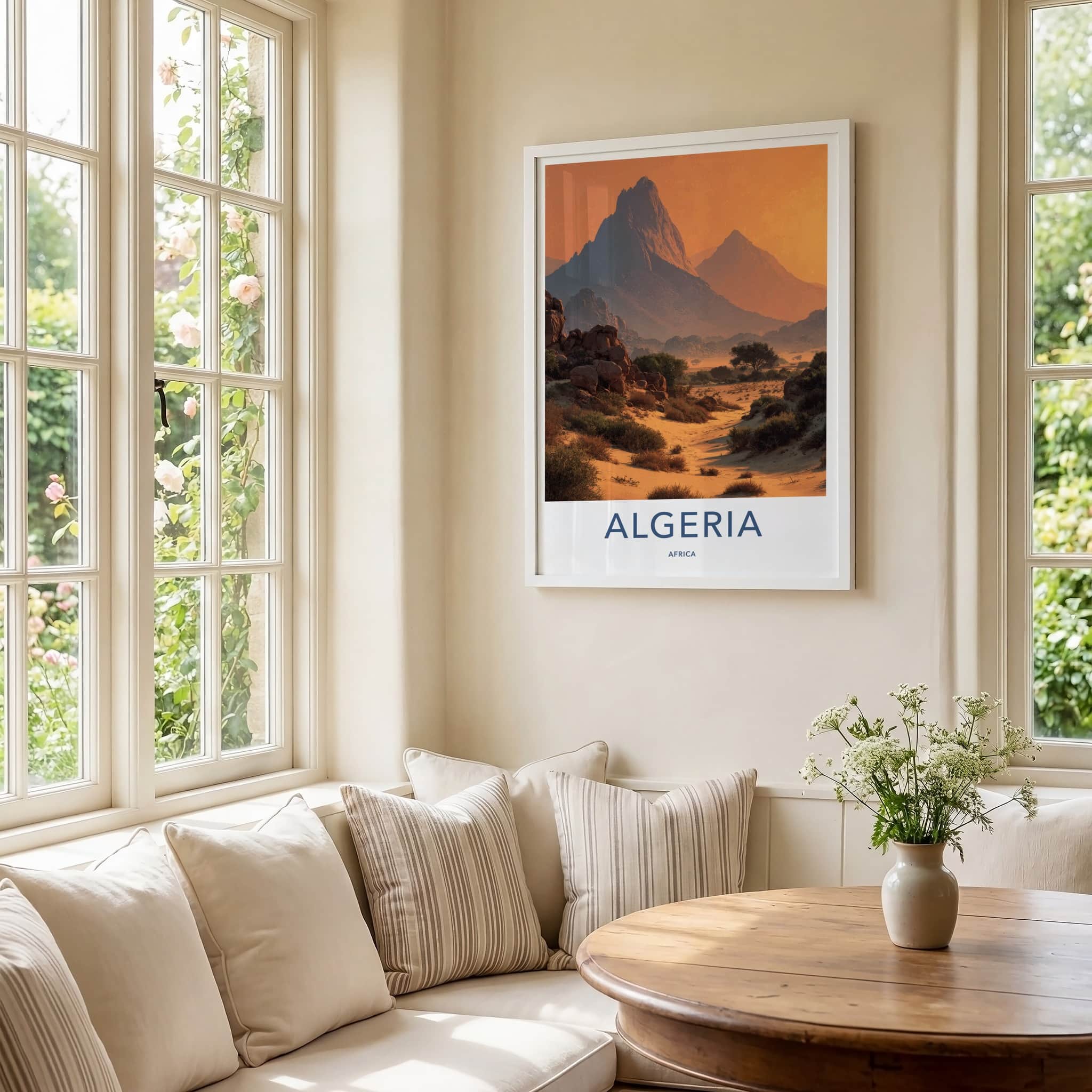Algeria Poster - Algeria Travel Art - Arid Mountain Landscape Home Decor