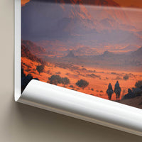 Algeria Poster - Algeria Travel Art - Camel Riders Sunset Home Decor