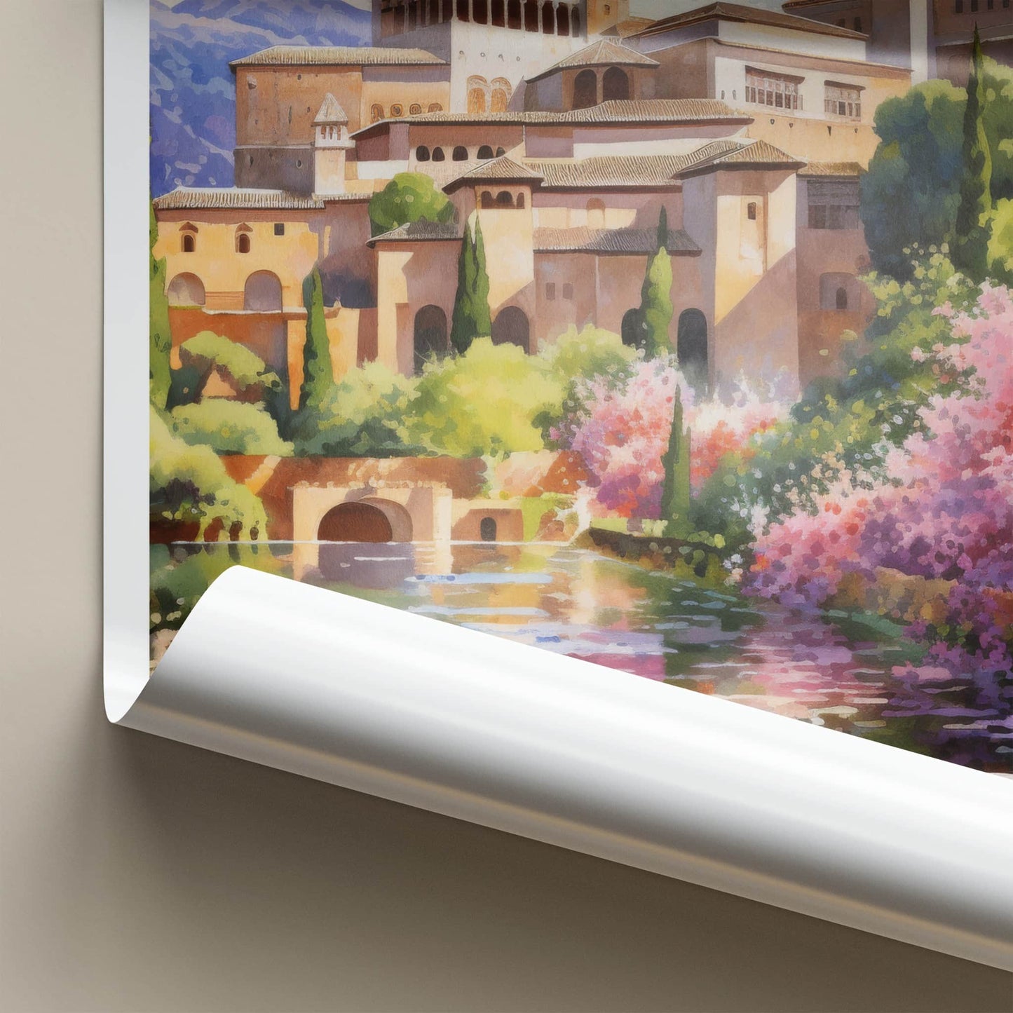 Alhambra Poster - Spain Art Print - Grand Palace Water Home Decor