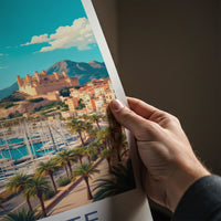 Alicante Poster - Spain Travel Art - Historic Castle City Home Decor