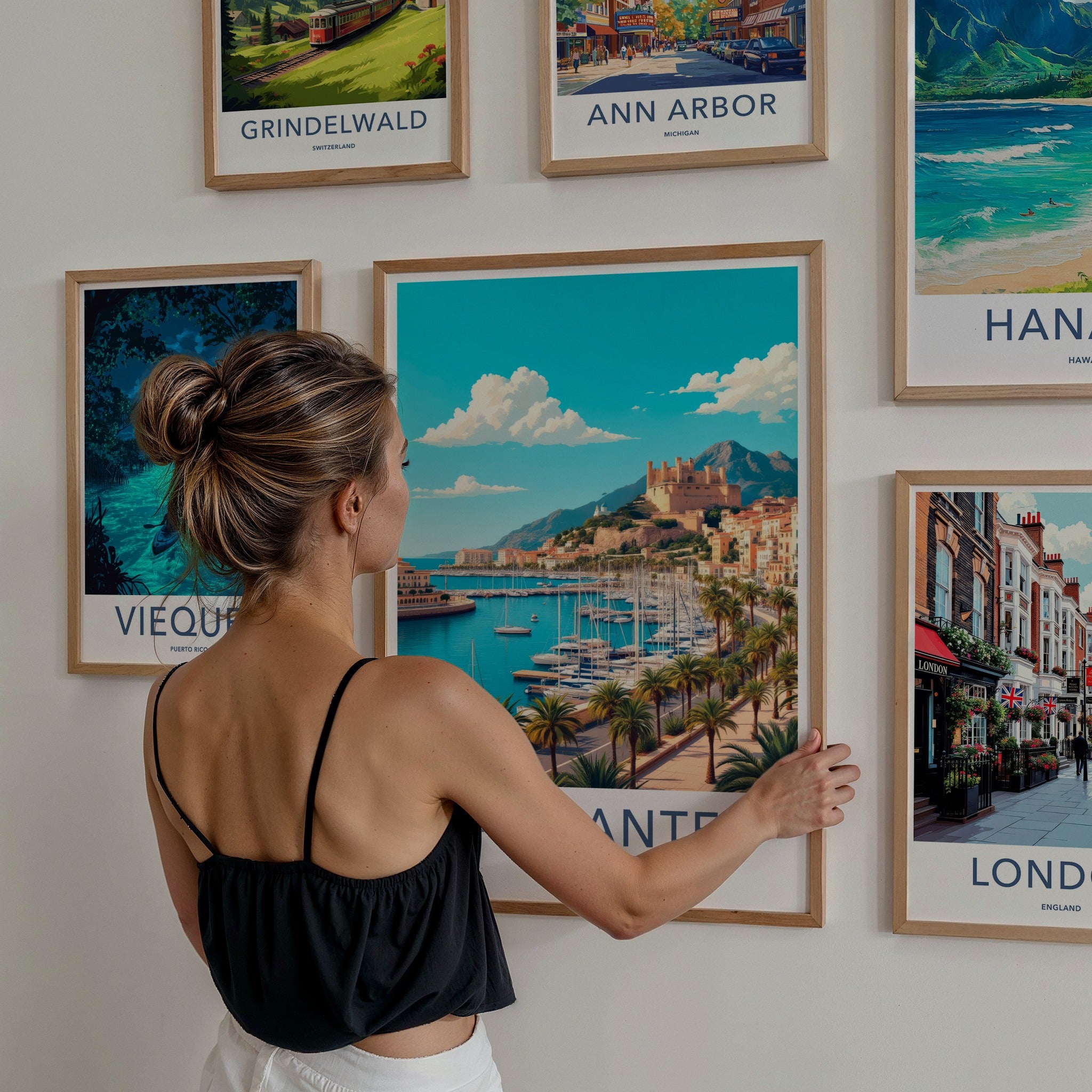 Alicante Poster - Spain Travel Art - Historic Castle City Home Decor
