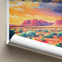 Alice Springs Poster - Australia Travel Art - Desert Mountain Sunset Home Decor