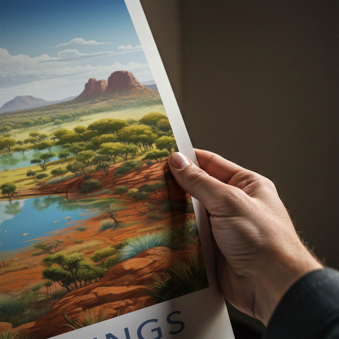 Alice Springs Poster - Australia Travel Art - Lush Desert Landscape Home Decor