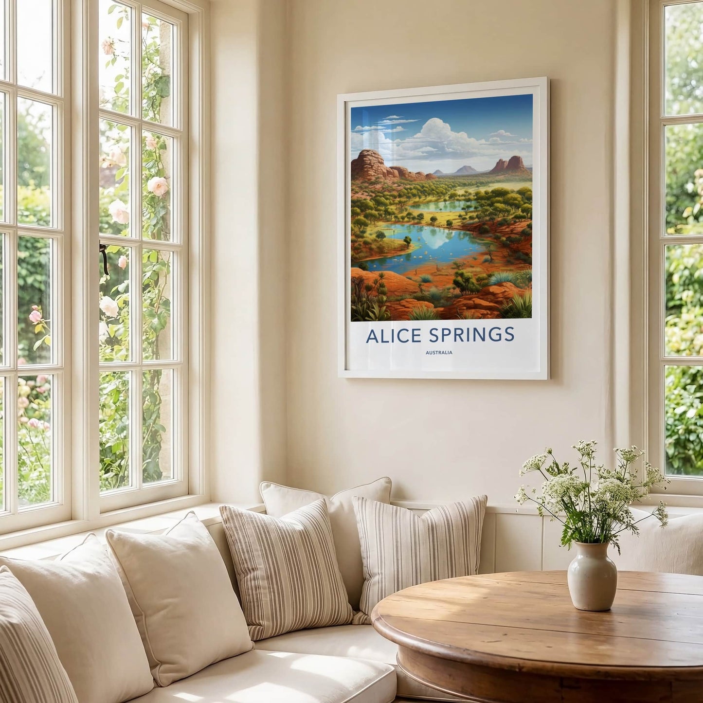 Alice Springs Poster - Australia Travel Art - Lush Desert Landscape Home Decor