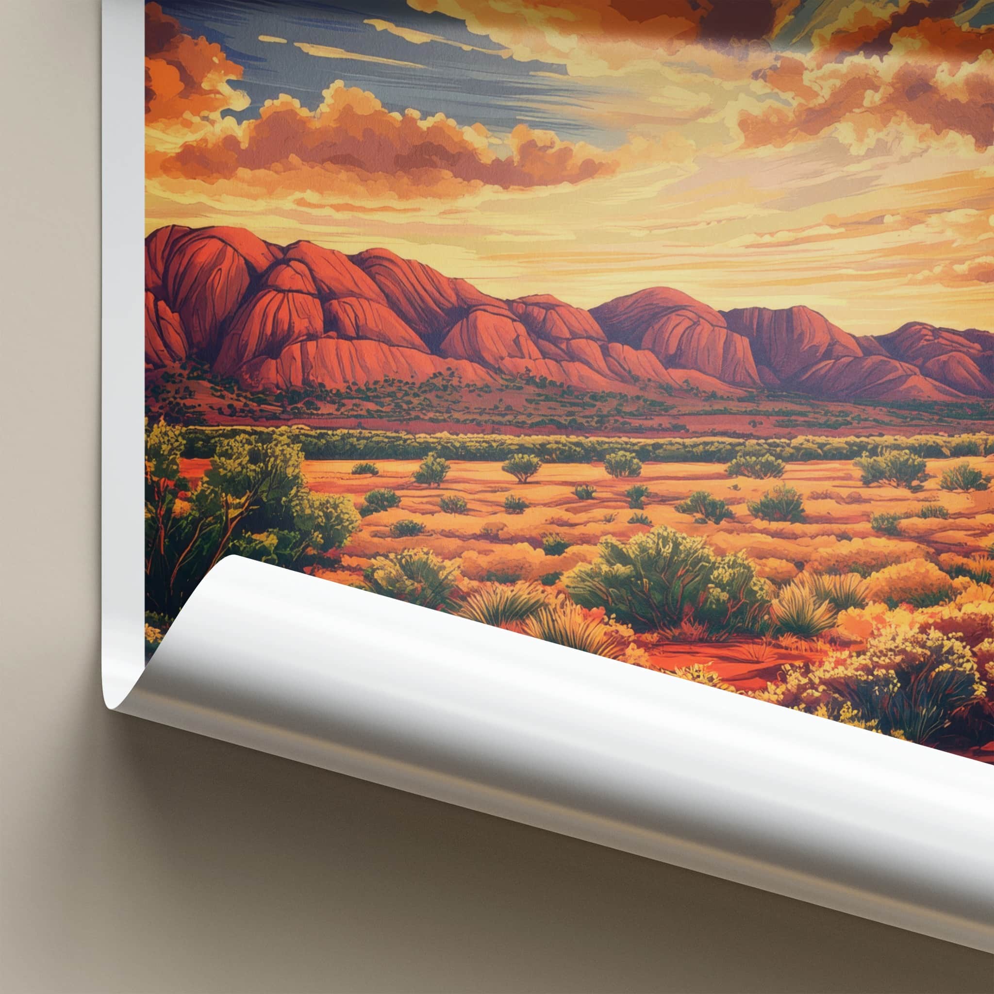 Alice Springs Poster - Australia Travel Art - Vibrant Desert Sky Home Decor