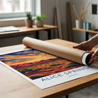 Alice Springs Poster - Australia Travel Art - Vibrant Desert Sky Home Decor