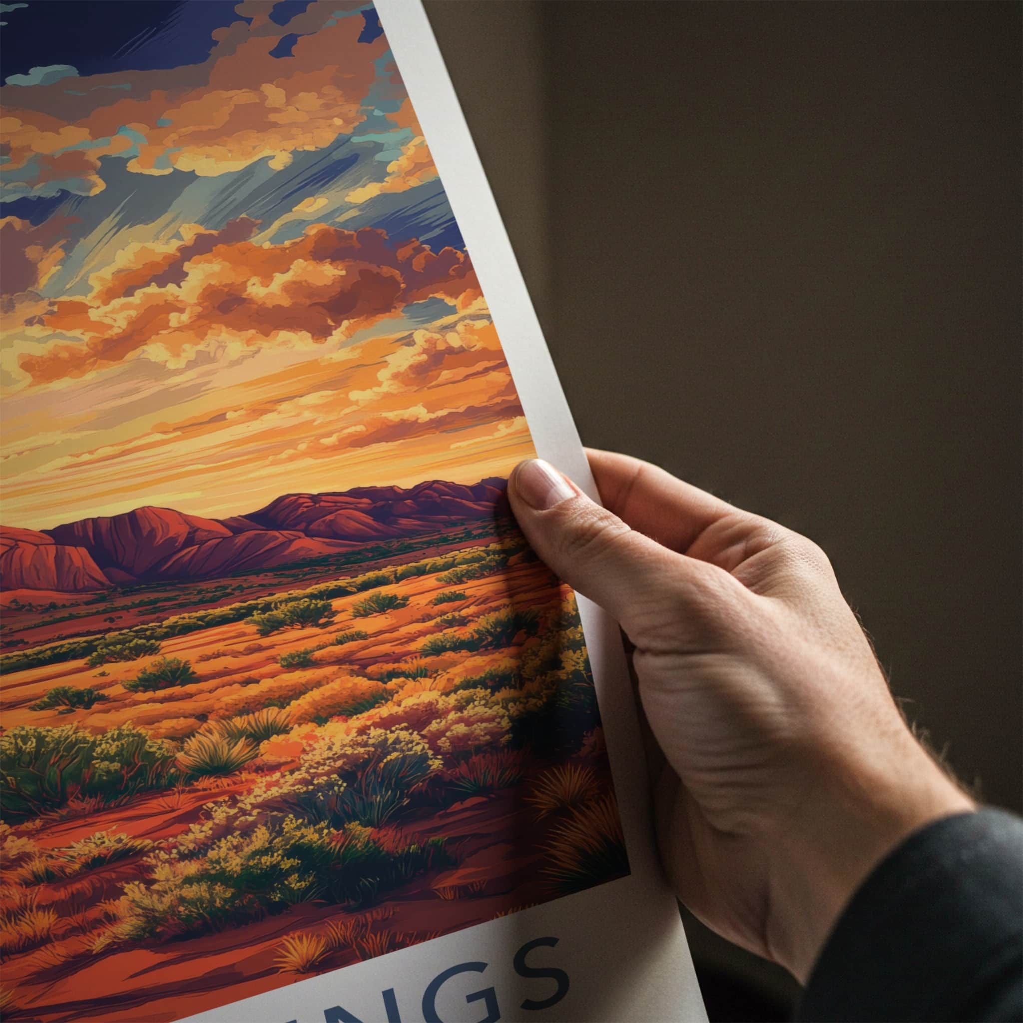 Alice Springs Poster - Australia Travel Art - Vibrant Desert Sky Home Decor