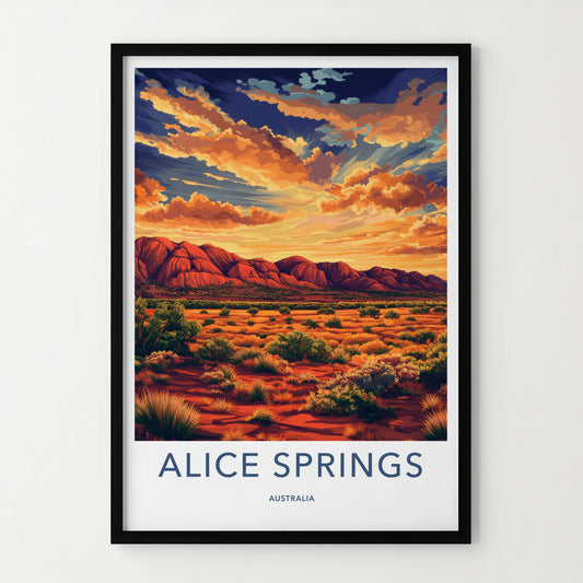 Alice Springs Poster - Australia Travel Art - Vibrant Desert Sky Home Decor