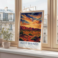 Alice Springs Poster - Australia Travel Art - Vibrant Desert Sky Home Decor