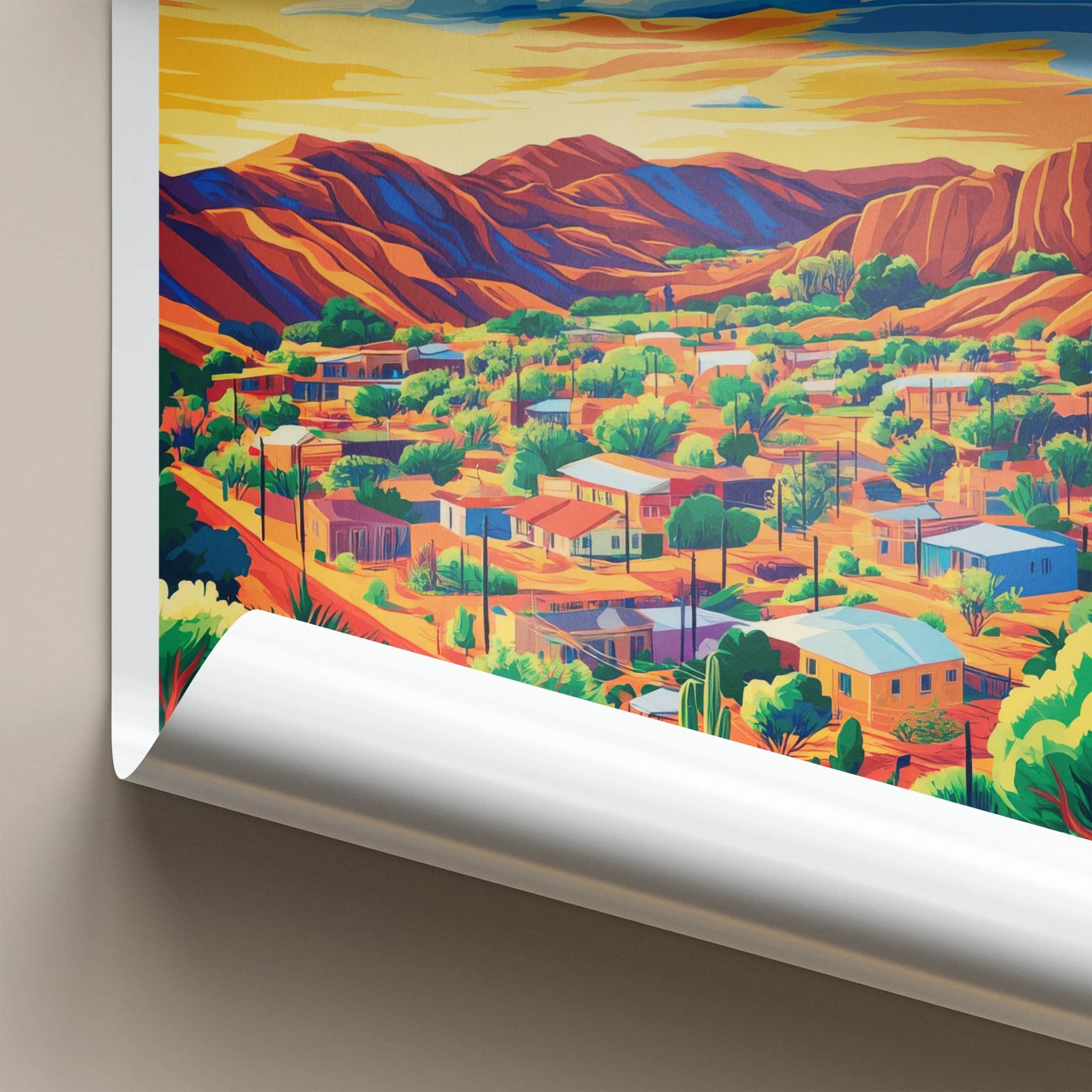 Alice Springs Poster - Australia Travel Art - Vibrant Desert Town Home Decor