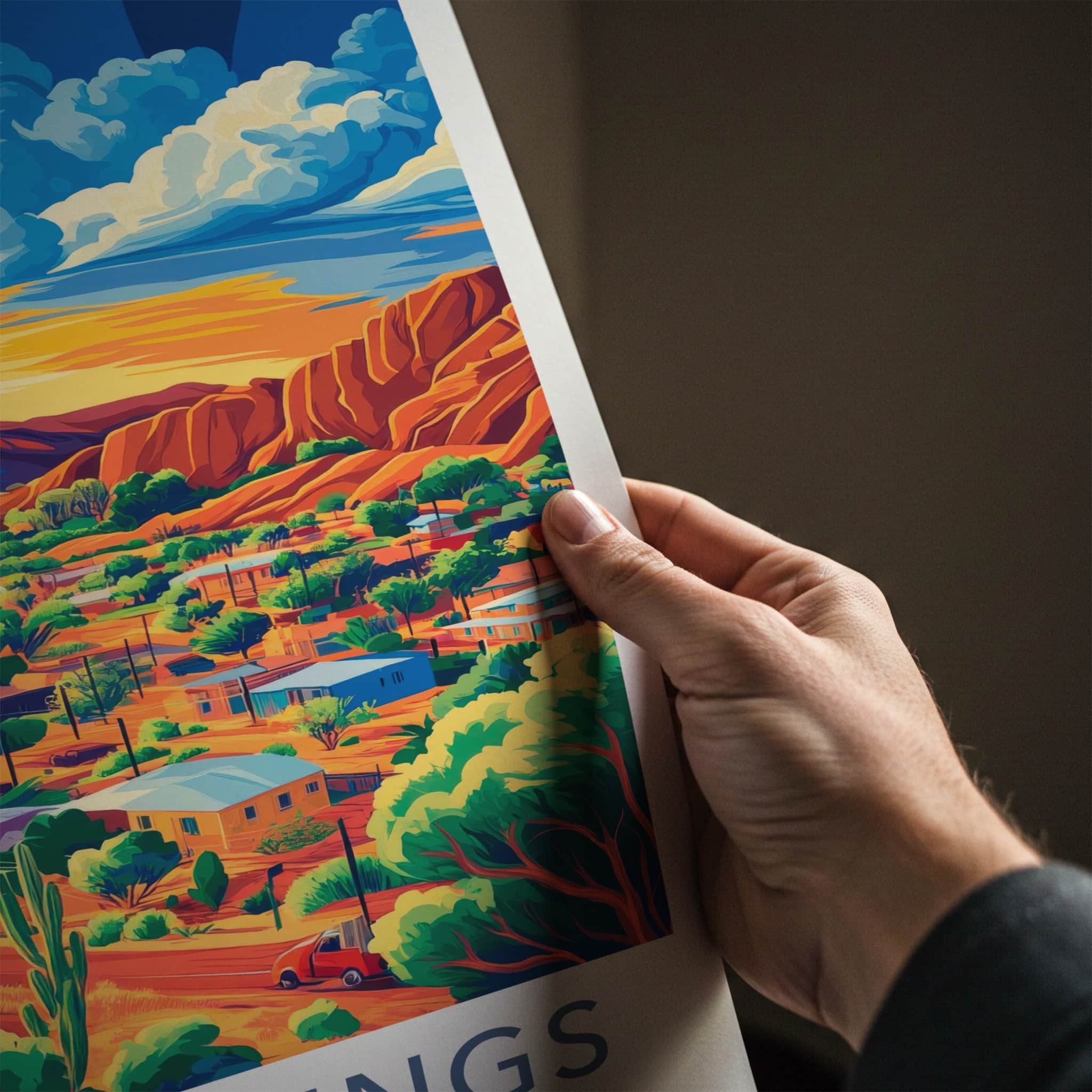 Alice Springs Poster - Australia Travel Art - Vibrant Desert Town Home Decor