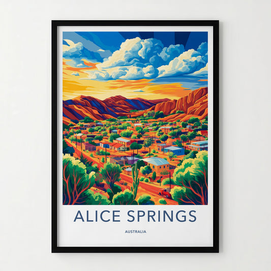 Alice Springs Poster - Australia Travel Art - Vibrant Desert Town Home Decor