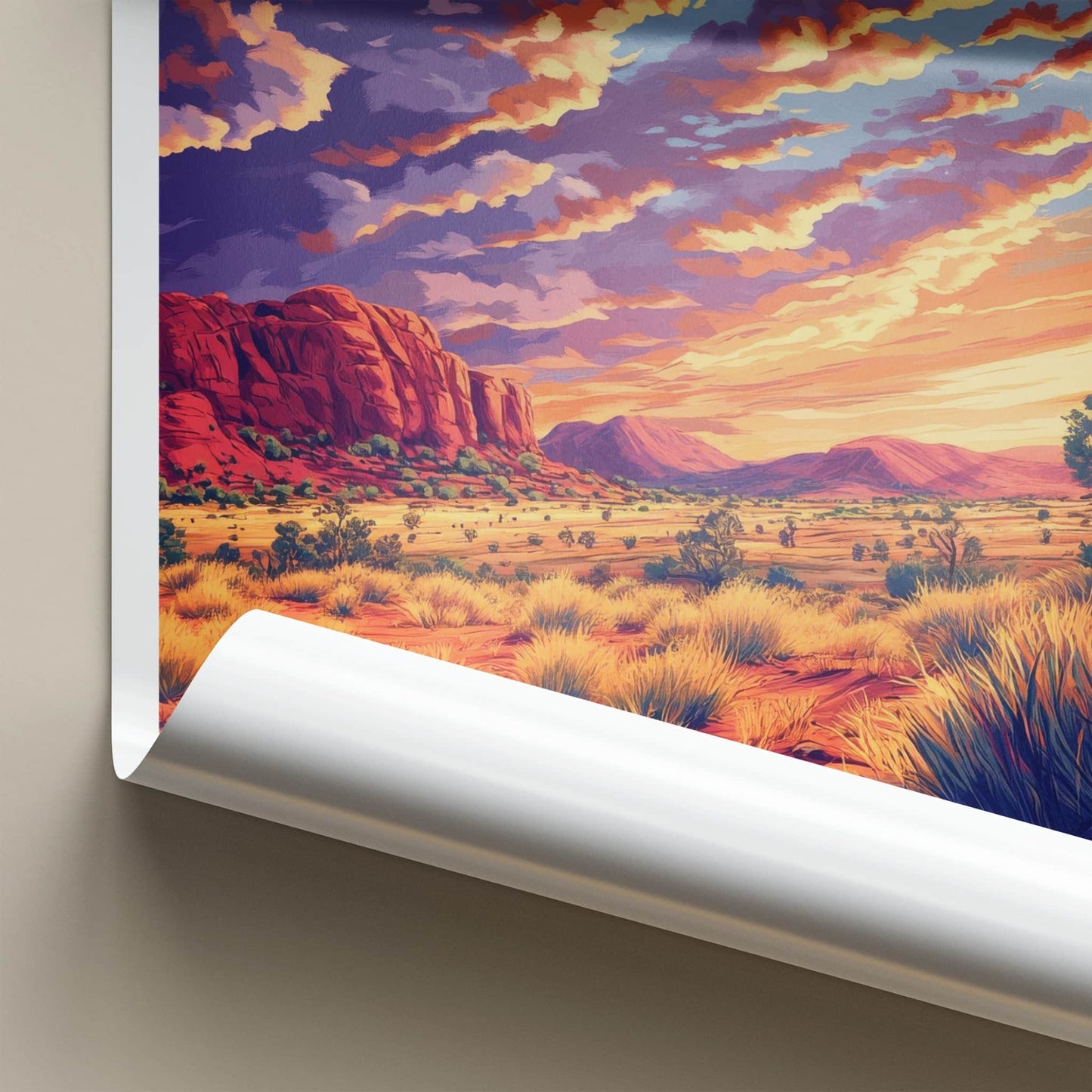 Alice Springs Poster - Australia Wall Art - Vibrant Outback Sunset Home Decor