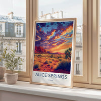 Alice Springs Poster - Australia Wall Art - Vibrant Outback Sunset Home Decor